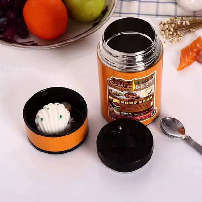 800ml vacuum stainless food flask with a foldable spoon