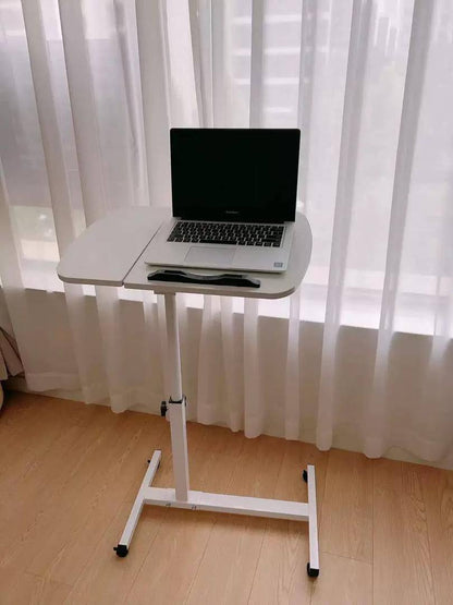 Adjustable Overbed Laptop Table with Wheels Multi-Purpose Rolling Bedside Table