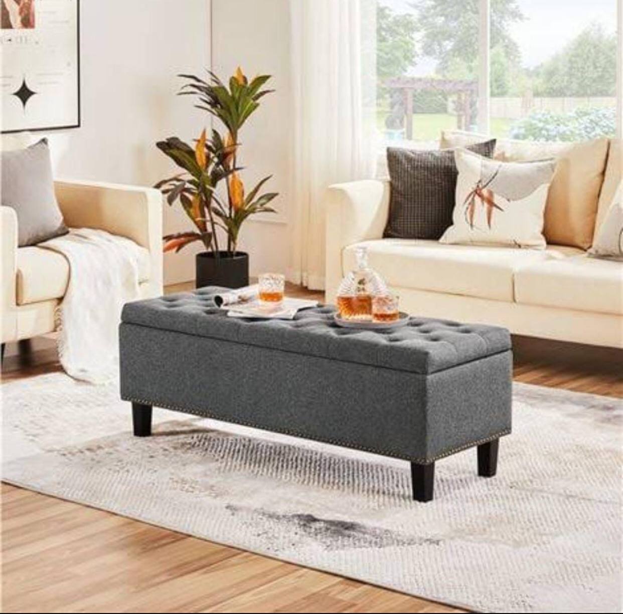 Ottomn with Storge and Sitting