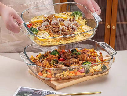 3pcs BAKING & MICROWAVEABLE glass casserole tins