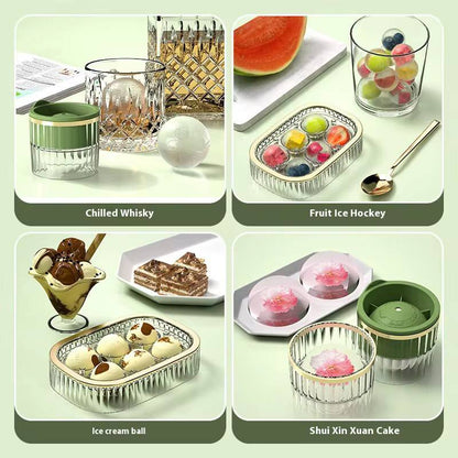 2 in 1 ice cube maker with tray and ball maker