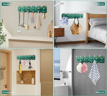 Wall-mounted self adhesive set of 6 Row Sticky Hook,