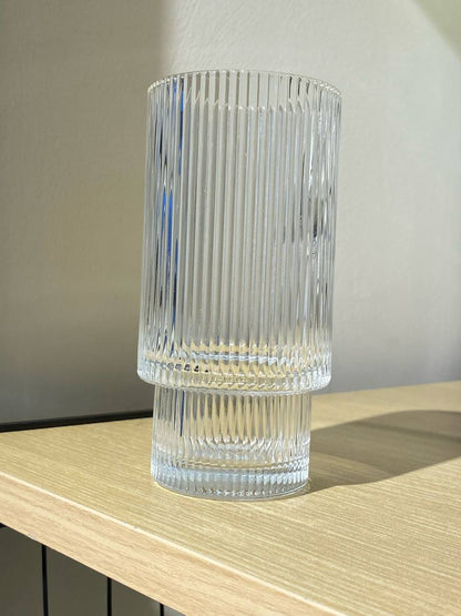 Creative Ribbed Crystal Glass Tumblers  6pc