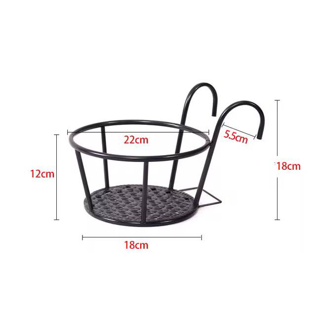 Metallic over the balcony flower pot holder