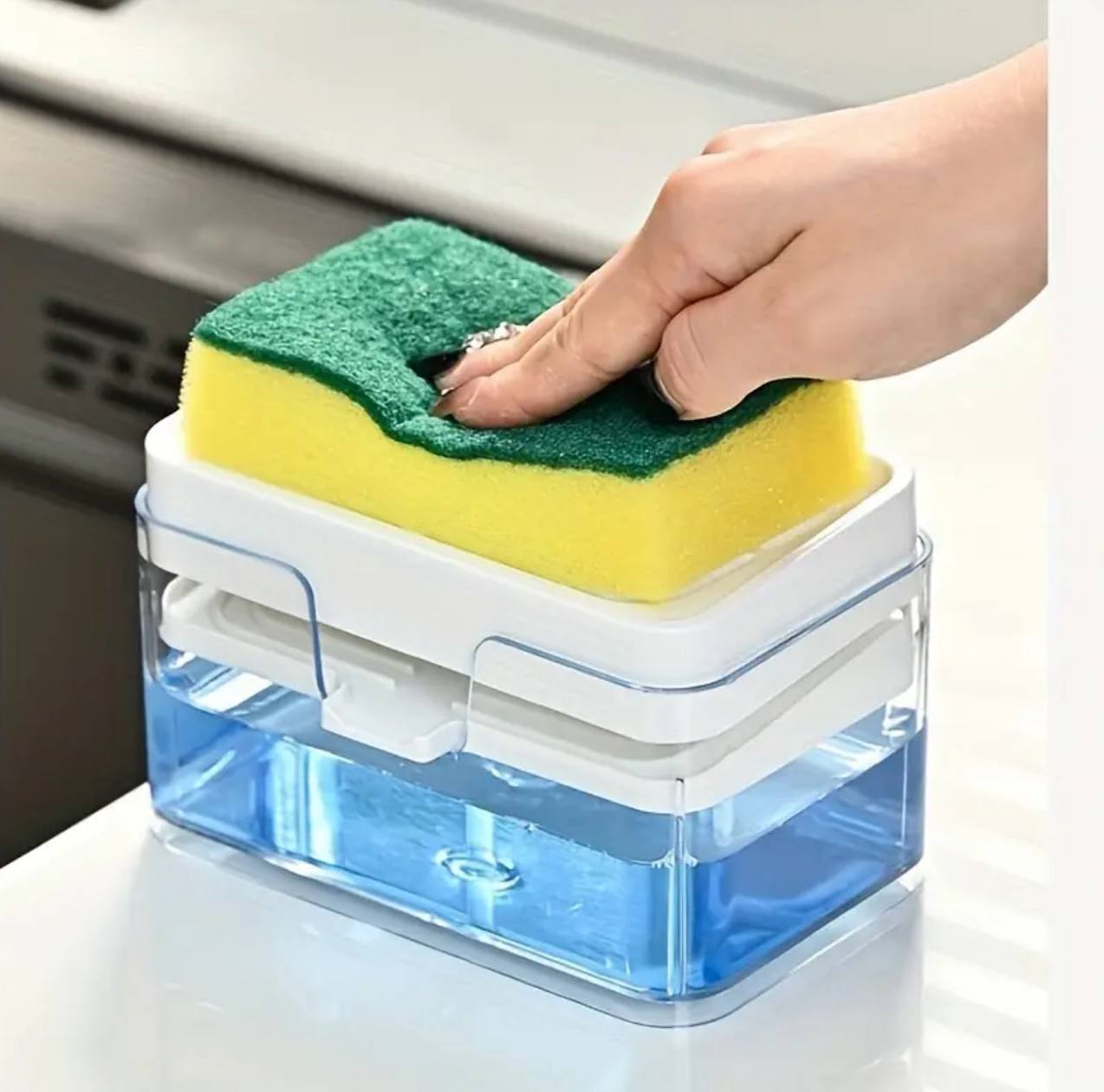 2‑in‑1 Soap Dispenser + Sponge Holder