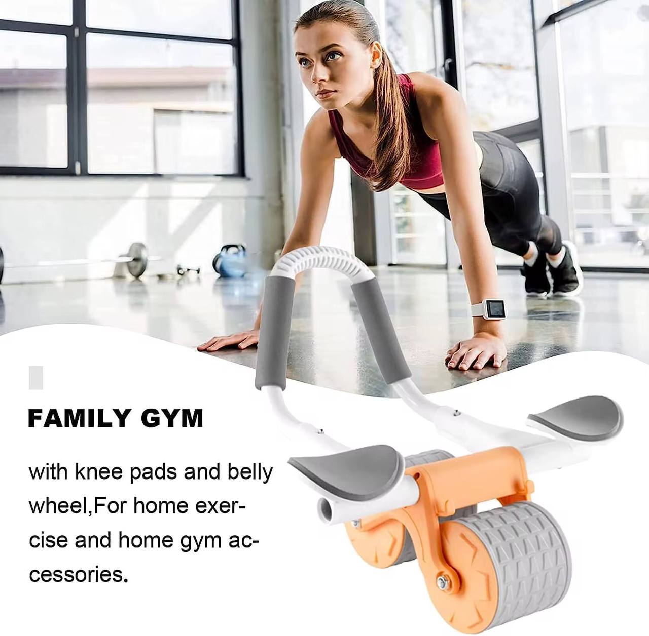 4 elbow pad automatic rebound healthy abdominal wheel