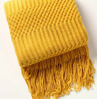 High quality Knitted throw blankets with tassel