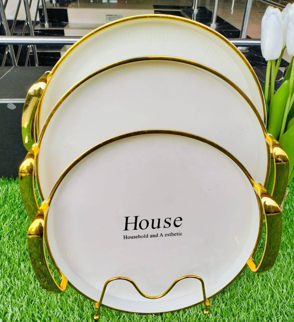 Set of 3 Tray Set round