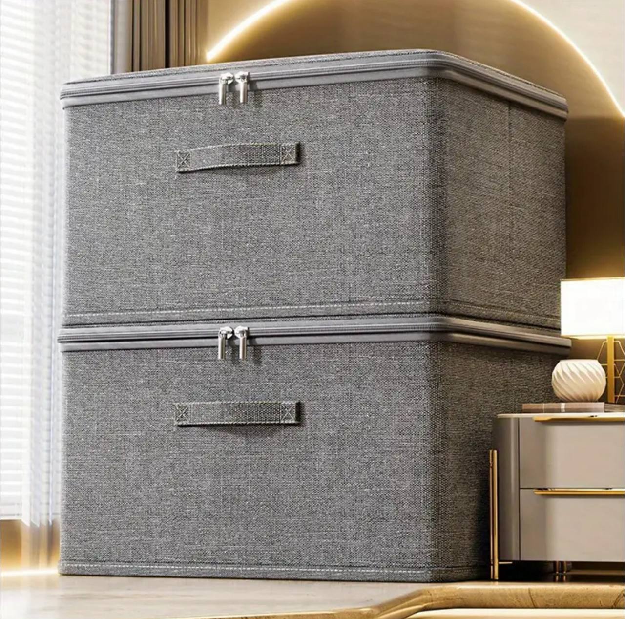 Foldable Fabric Storage Box with Lid