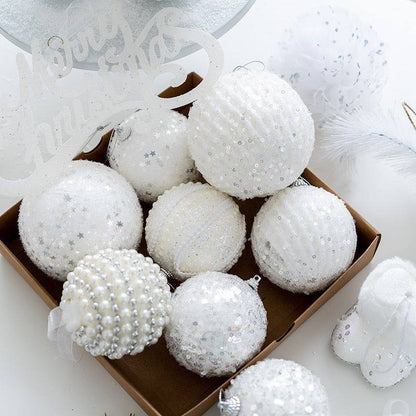 6pc Big size luxe white decor balls