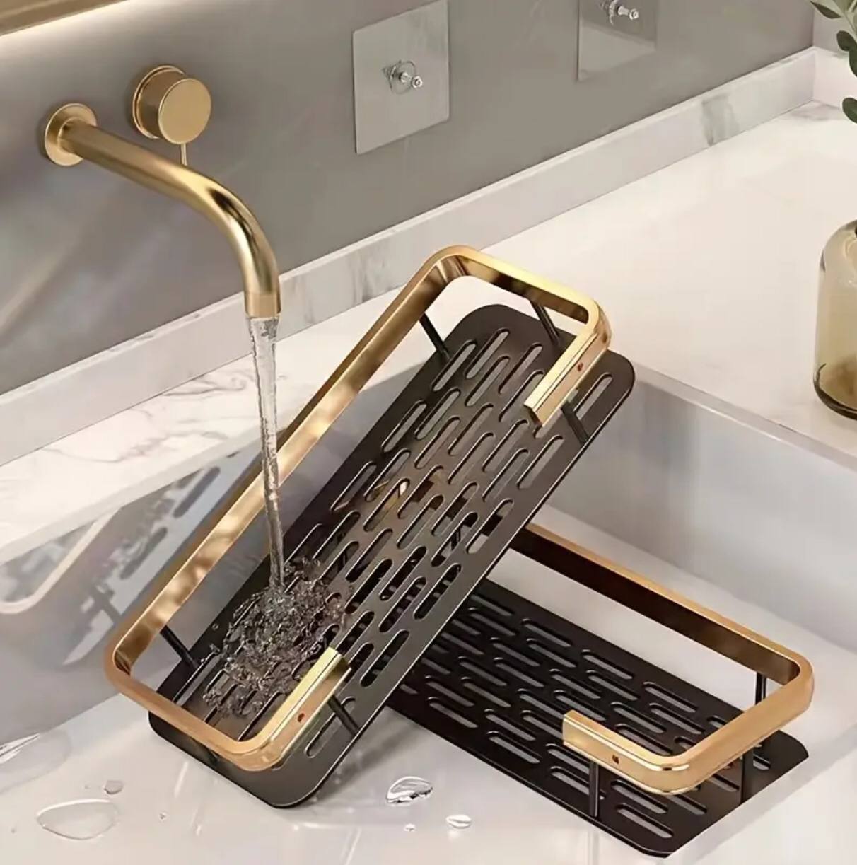 2pcs Luxury wall mounted bathroom shelf