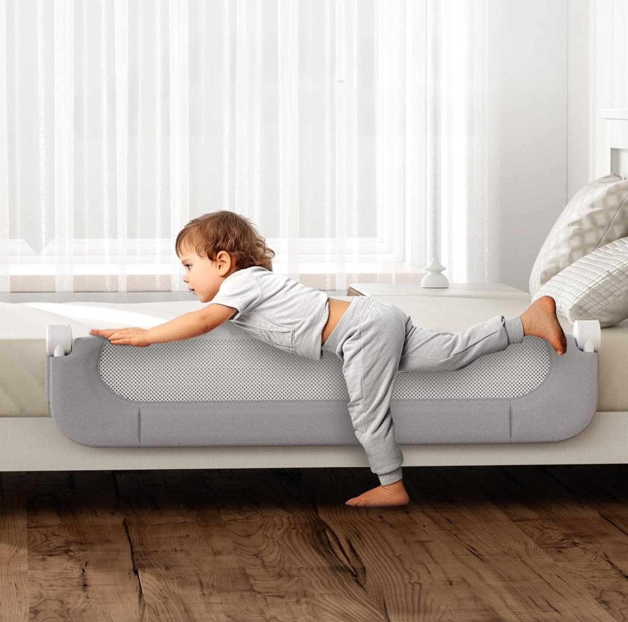 DIY Creative Foldable Baby Bed Rails Guard for toddlers