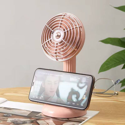 Small Retro Handheld Desktop Rotatable Fan USB Charging Portable Silent Fan