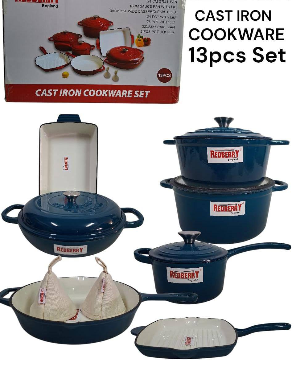 13pcs Enamel Cast iron cooking pots
