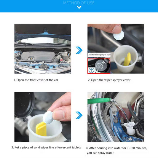 Car windscreen effervescent cleaning Tablets