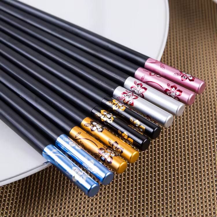 Quality Alloy Chopsticks with "fibre glass" Decor