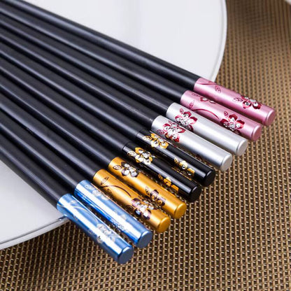 Quality Alloy Chopsticks with "fibre glass" Decor