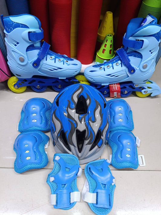 Full set hard boot  skates with rubber wheels