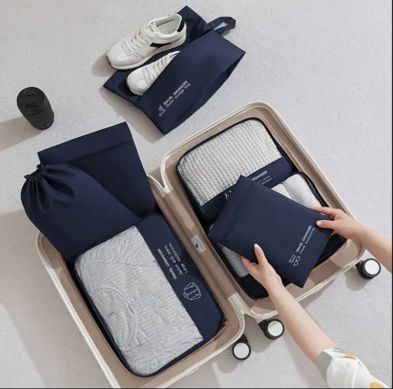 High quality 6 pcs set stylish luggage travel storage bag