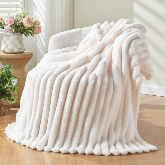 Soft Bubble Winter Throw Blanket Plain