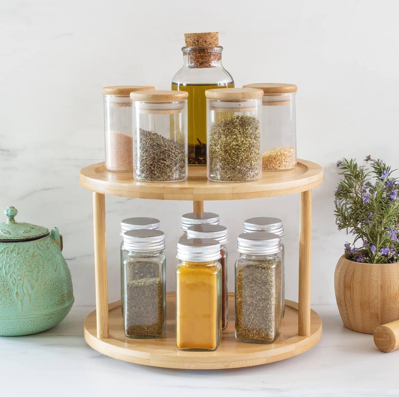 Bamboo rotating spice rack/Lazy Susan