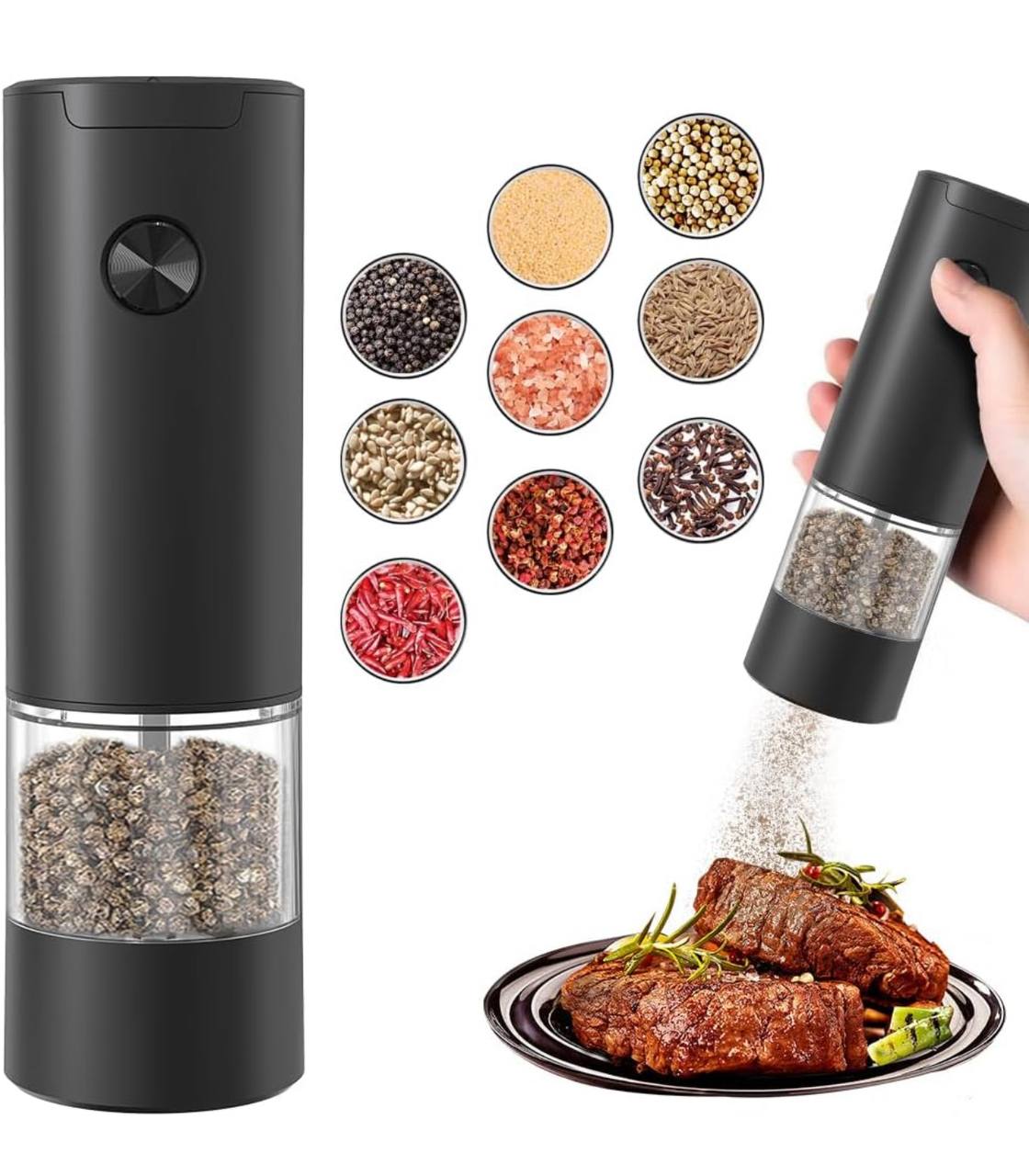 Rechargeable pepper grinder