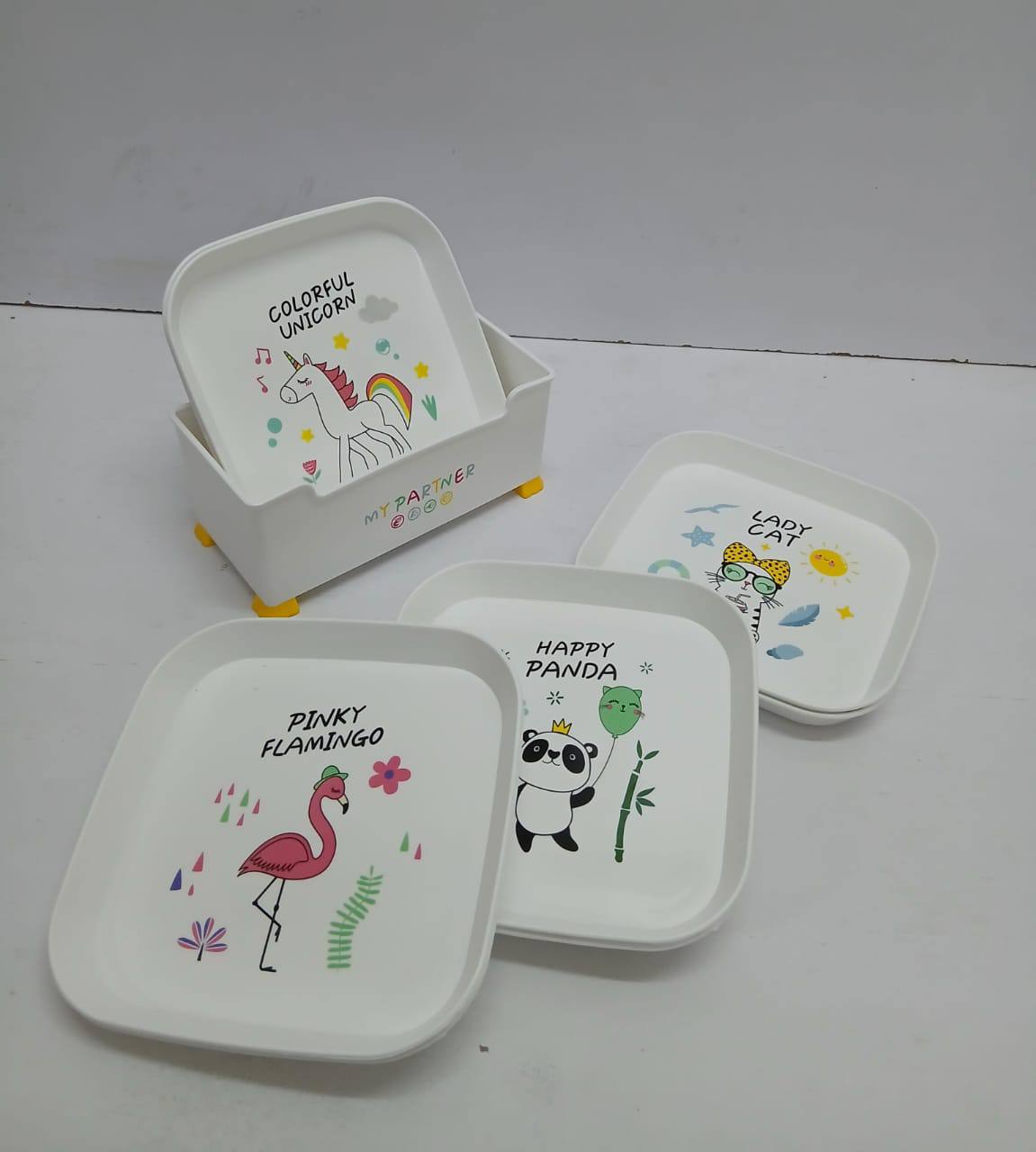 Meal general spit kids snack plates with stand