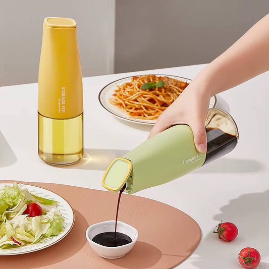 Kitchen Glass Oil Jug Automatic Open Close Non-drip Vinegar Bottle