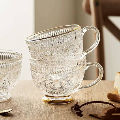 Set of 3 Romantic 500ml premium water/tea glass set