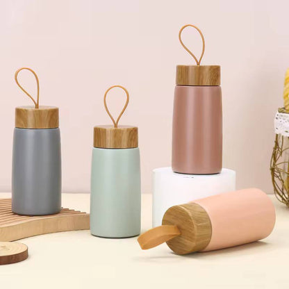 Flask Strap With Bamboo Lid