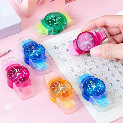 3 IN 1 CREATIVE WATCH SHAPE PENCIL SHARPENER WITH ERASER AND CLEANING BRUSH