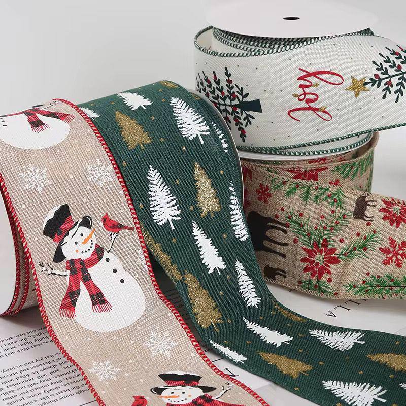 CHRISTMAS THEMED FLORAL GIFT PACKING DECORATIONS RIBBONS