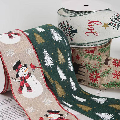 CHRISTMAS THEMED FLORAL GIFT PACKING DECORATIONS RIBBONS