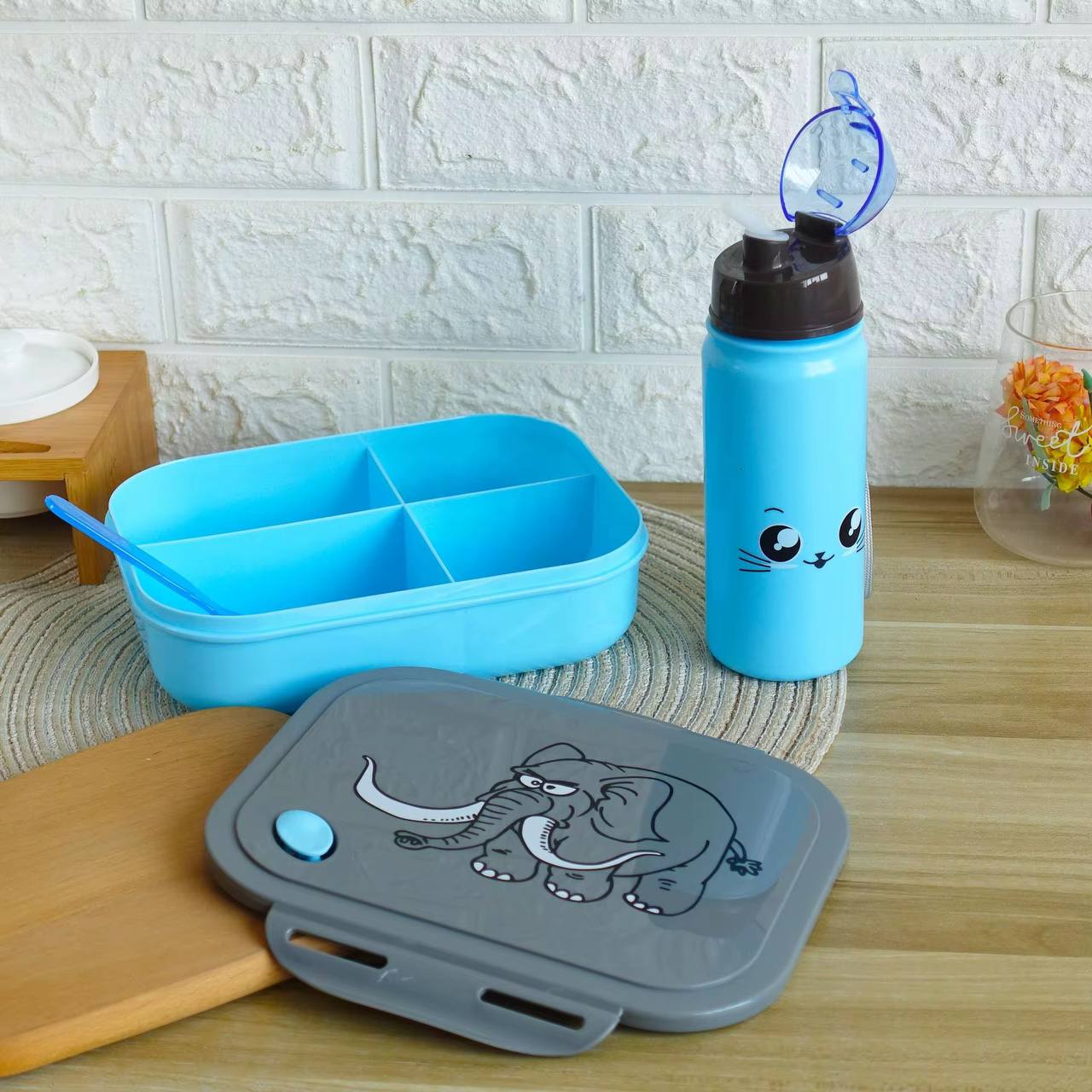 Quality durable 2in1 snack lunch box+water bottle
