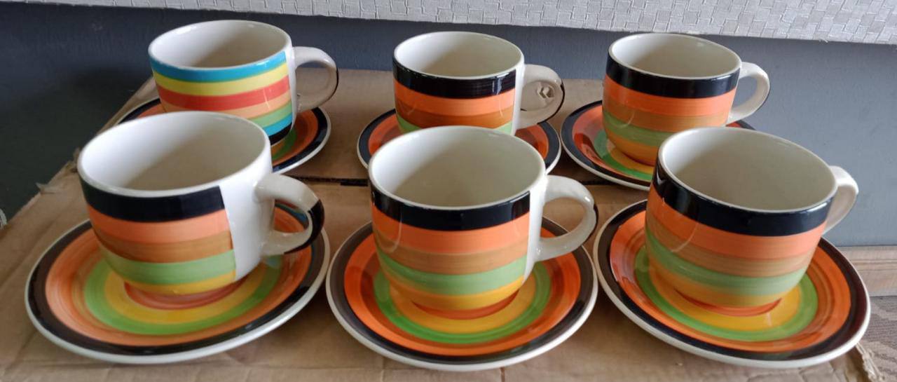 12pcs office lined tea set