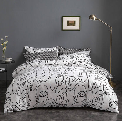 Abstract print duvet cover.