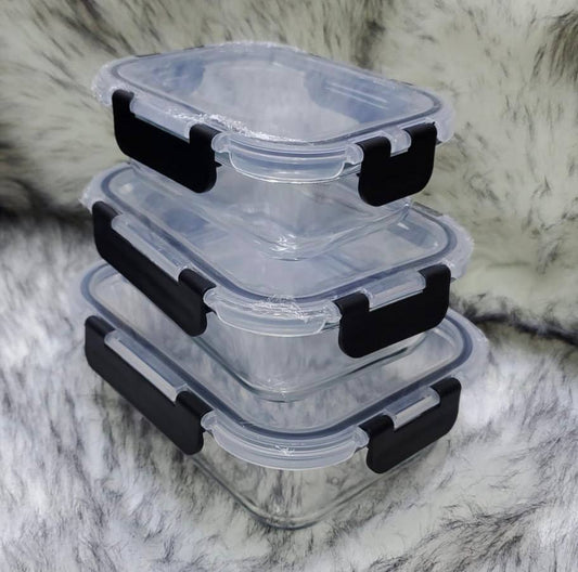 3 in1  snack storage box set transparent top lid