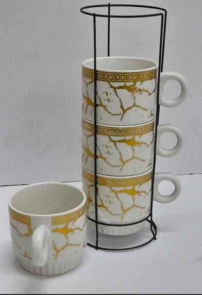 Creative space saver coffee cups with stackable stand