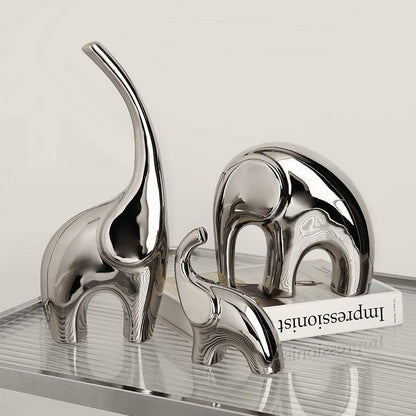 Home Decor 3pcs Ceramic Elephants Figurines