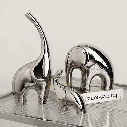 Home Decor 3pcs Ceramic Elephants Figurines