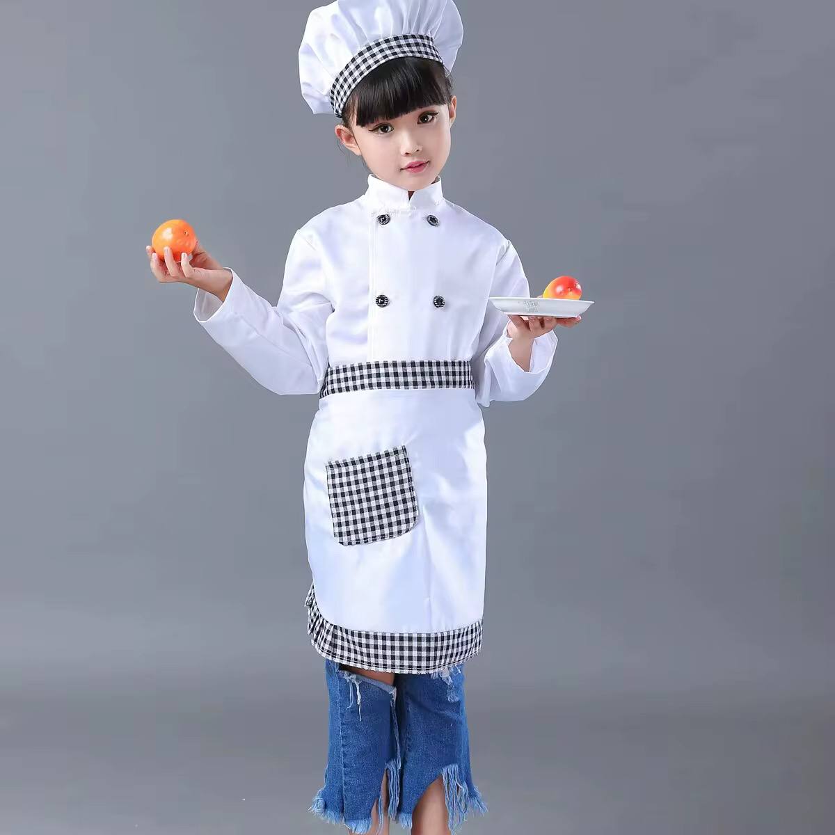 3pcs Children Professional Chef costume