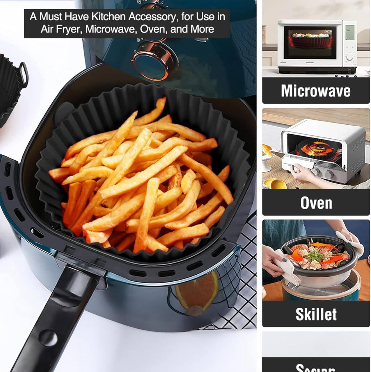Food grade silicone 16-22cm air fryer liner baking tin