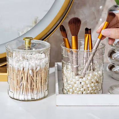 New PET Cosmetic Cotton Box Dustproof ABS Crystal Organizer Transparent Light Luxury Storage Box