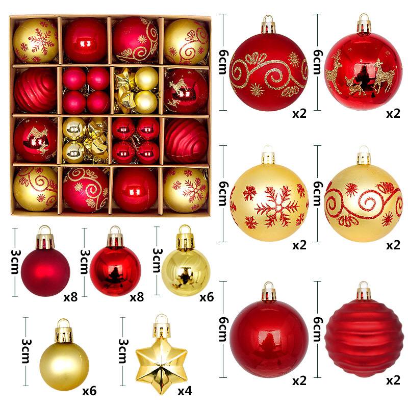 44pcs assorted  Christmas balls
