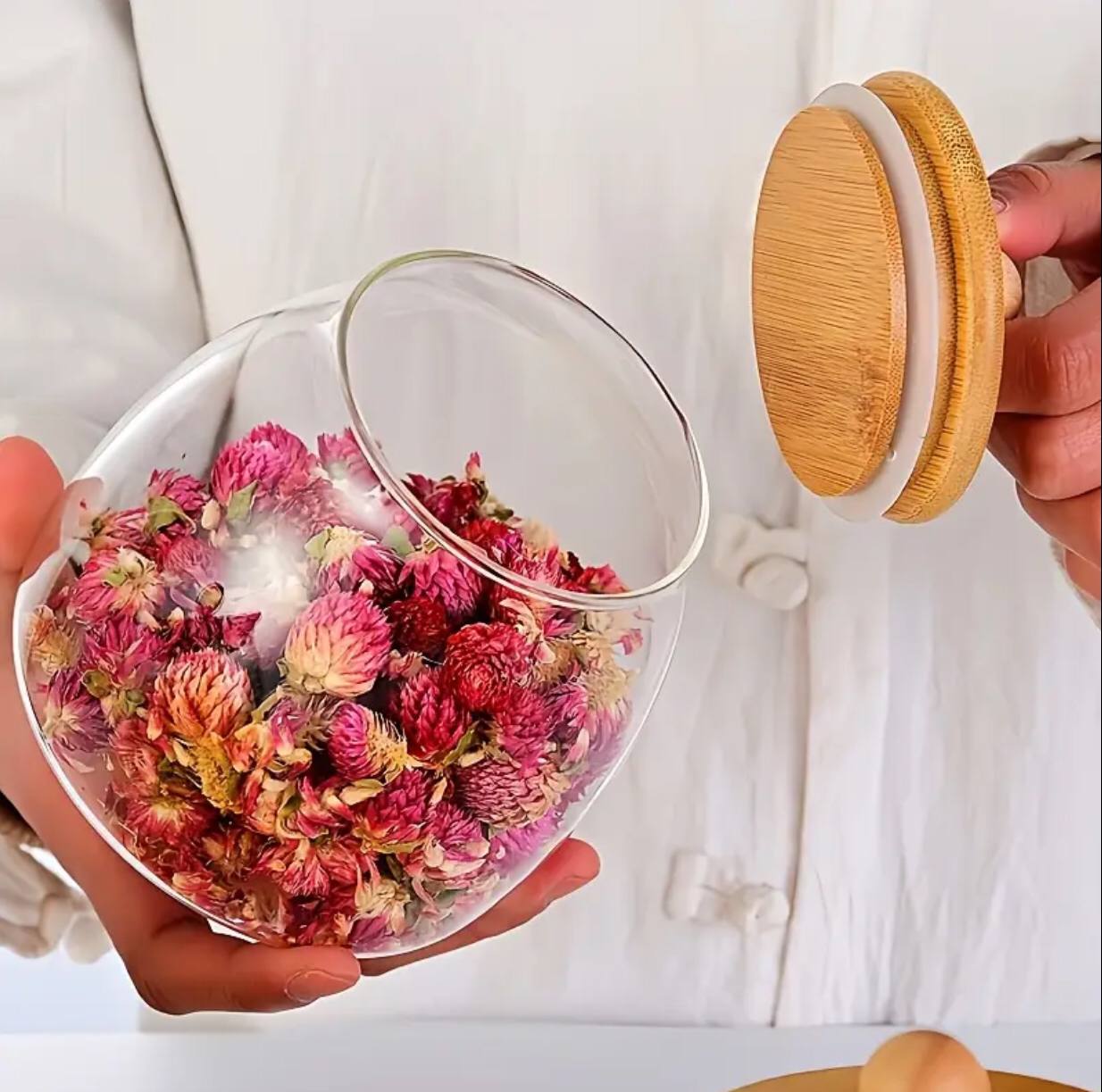 Glass storage containers /canisters
With Bamboo lid