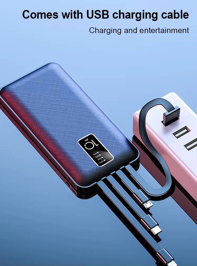 Power bank with 4 cables inbuilt