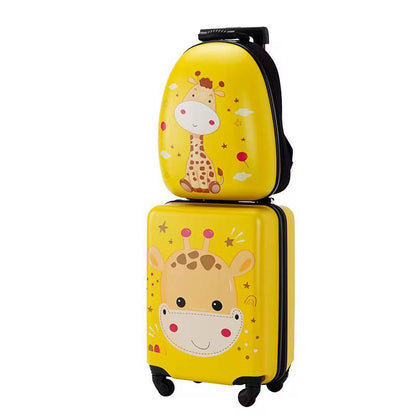 2 IN 1 CARTOON-THEMED KIDS TROLLEY SUITCASE WITH BACKPACK