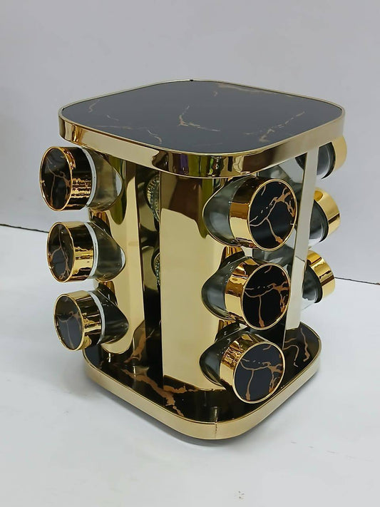 12 in 1  MARBLED ROTATING SPICE RACK