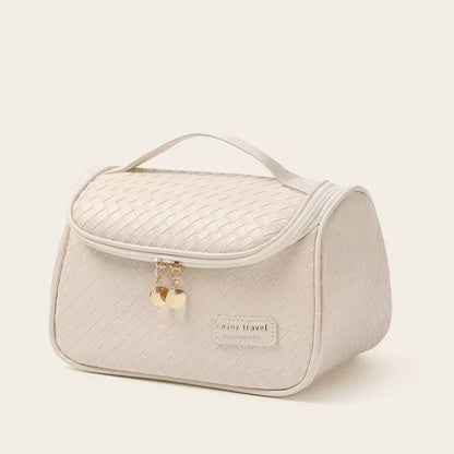 Leather cosmetics / make up organizer travel bag