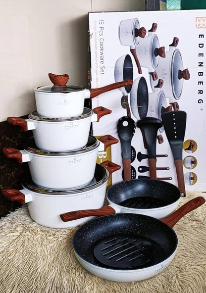 Edenberg 15 PC's Nonstick cooking pots